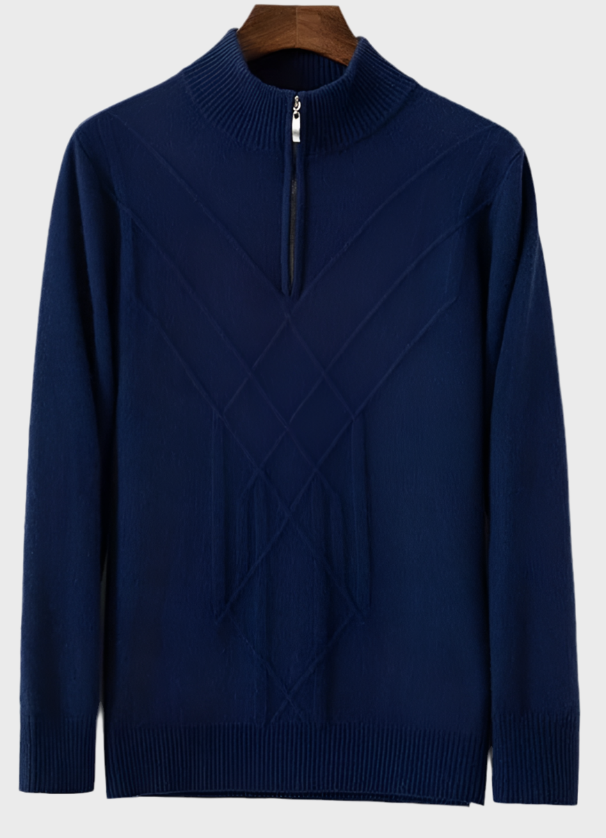 HALF-ZIPPER CSASHMERE SWEATER - MOONRAKER