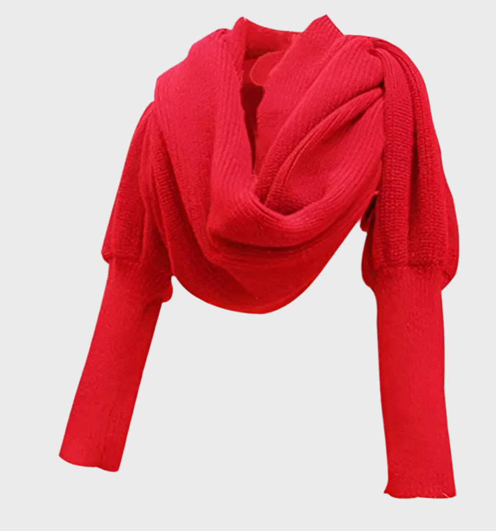 COZY KNIT WOOL SCARF SHAWL WITH SLEEVES - MOONRAKER