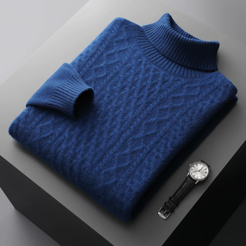 HIGH NECK CASHMERE SWEATER - MOONRAKER