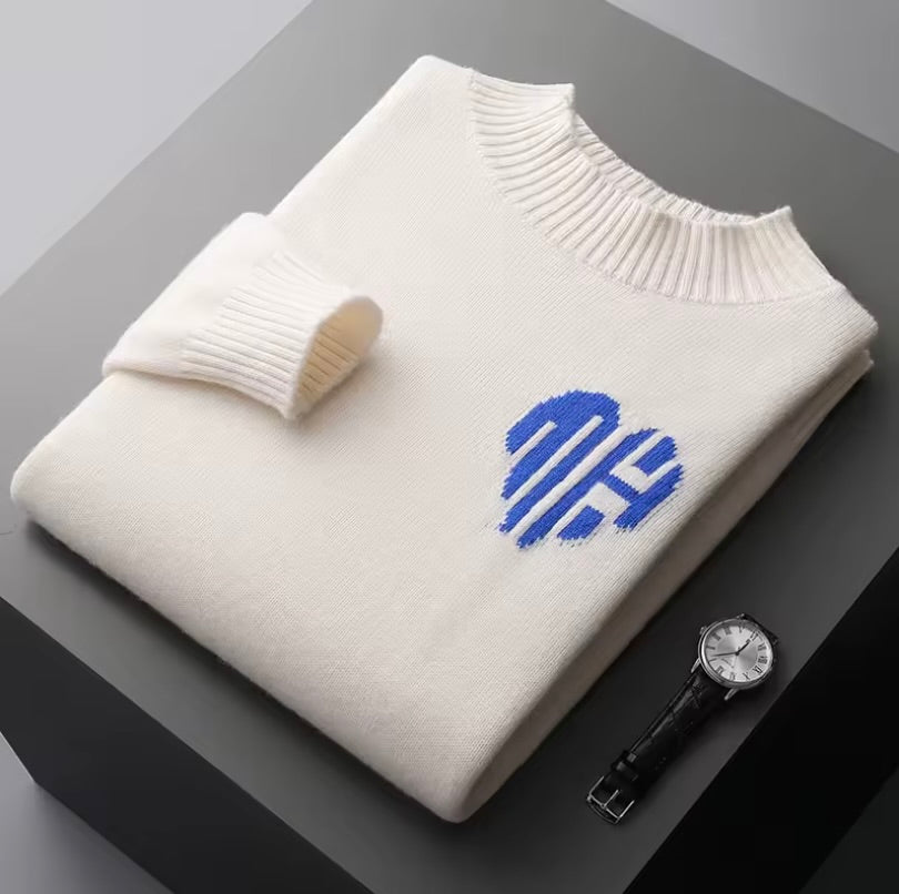 HALF TURTLENECK CASHMERE PULLOVER - MOONRAKER