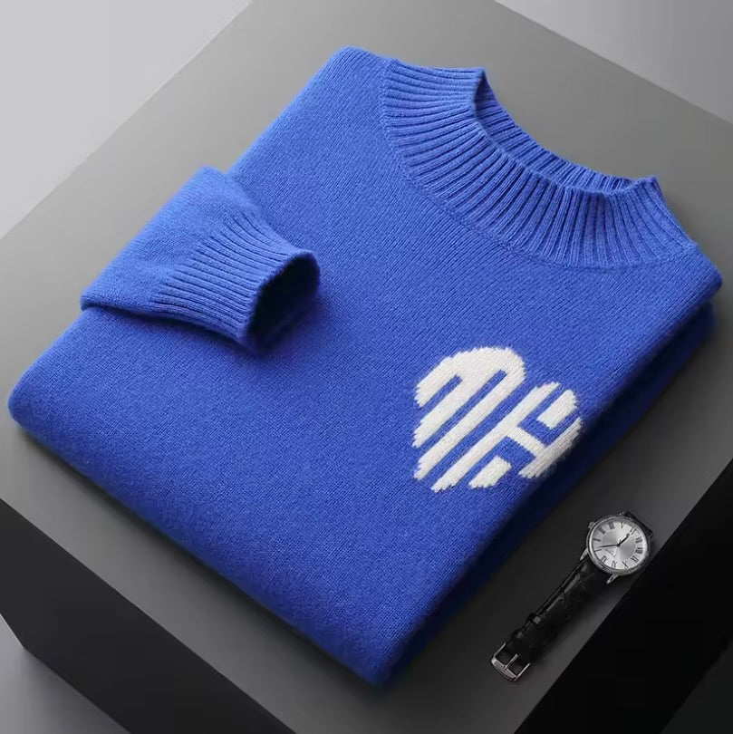 HALF TURTLENECK CASHMERE PULLOVER - MOONRAKER