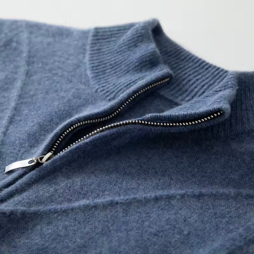 HALF-ZIPPER CSASHMERE SWEATER - MOONRAKER