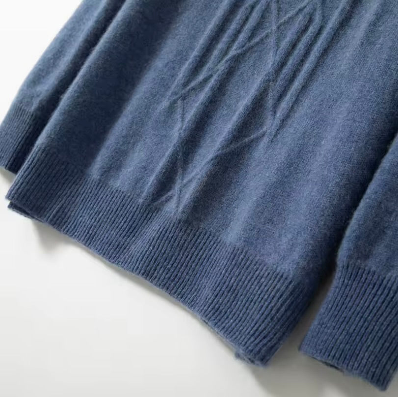 HALF-ZIPPER CSASHMERE SWEATER - MOONRAKER