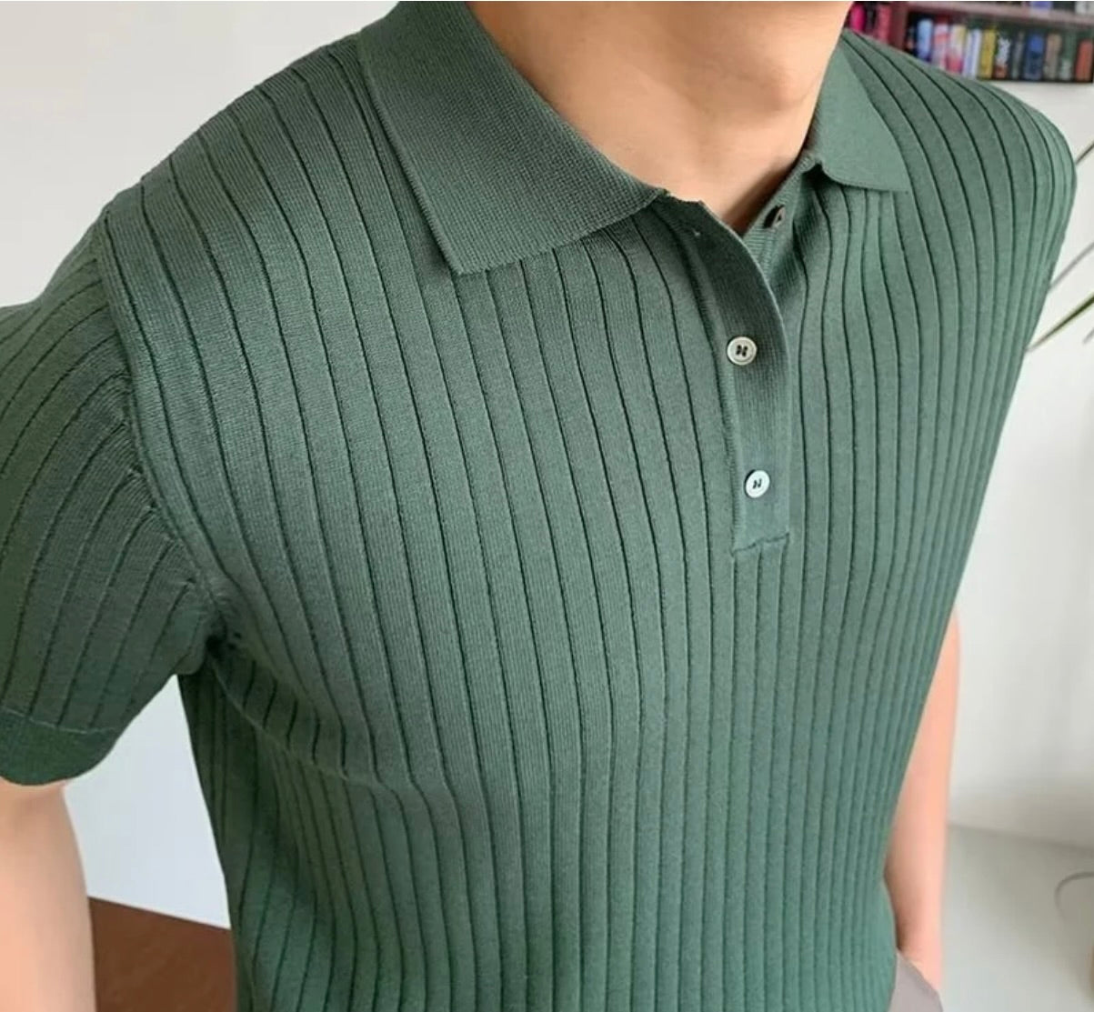 LOOSE KNITE POLO SHIRT - MOONRAKER