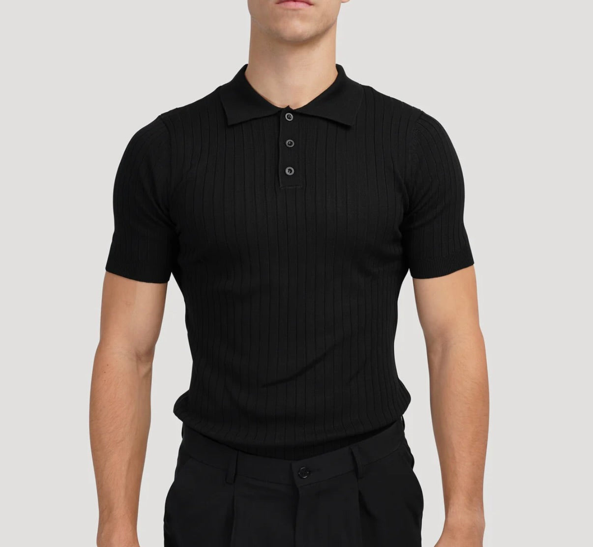 LOOSE KNITE POLO SHIRT - MOONRAKER