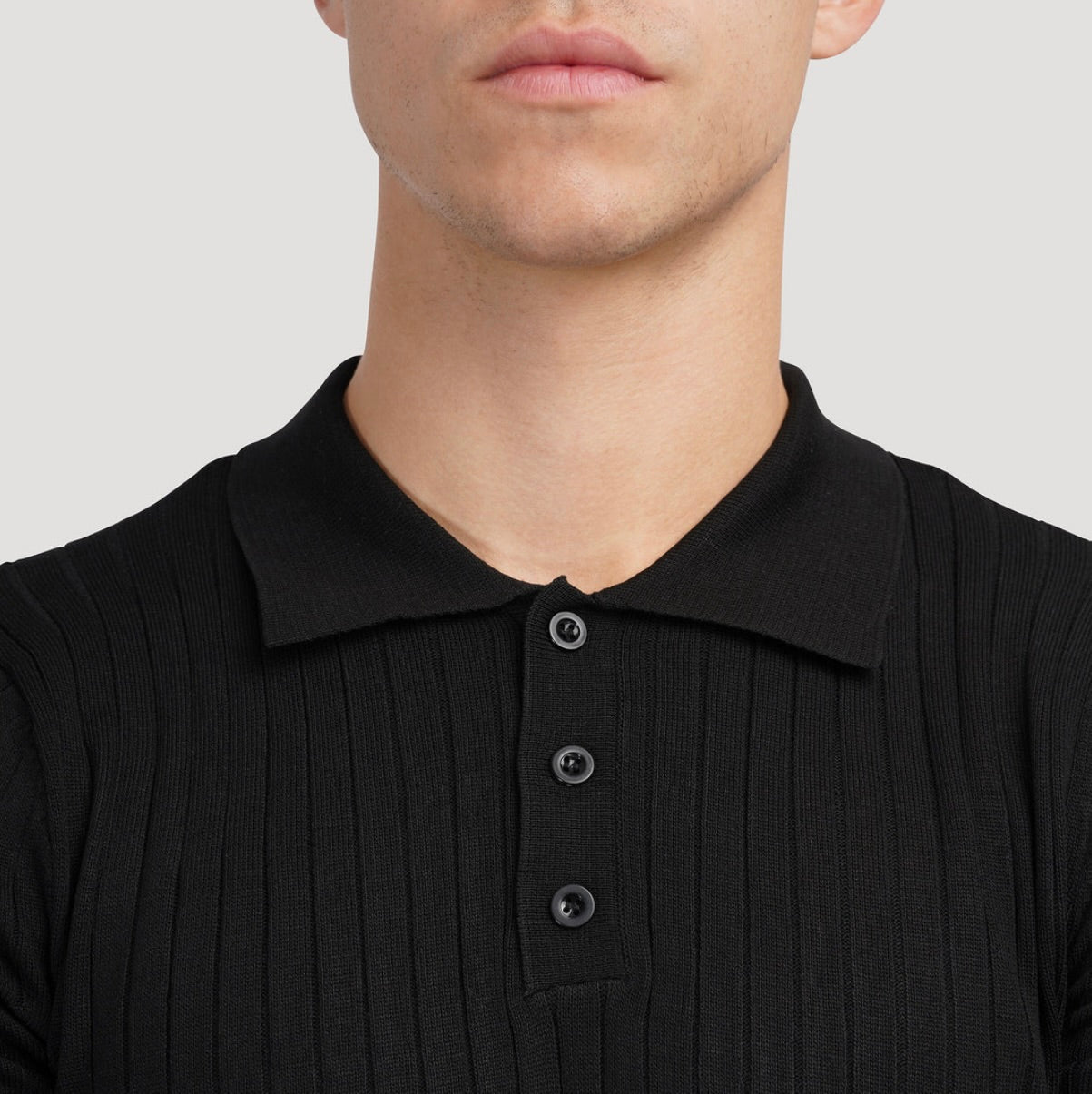 LOOSE KNITE POLO SHIRT - MOONRAKER