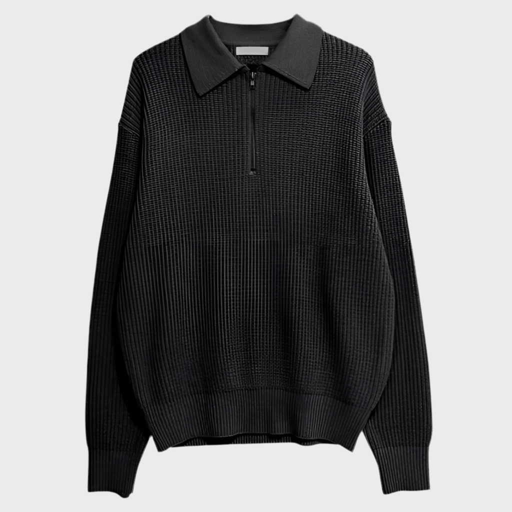 KNIT QUARTER-ZIP SWEATER - MOONRAKER