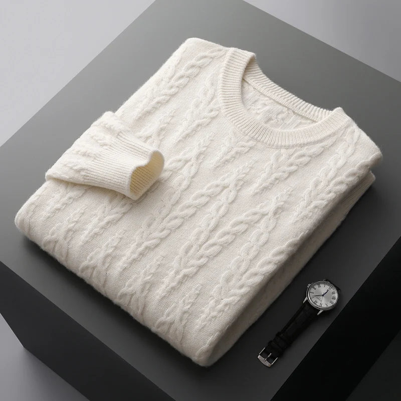 ROUND NECK CASHMERE SWEATER - MOONRAKER