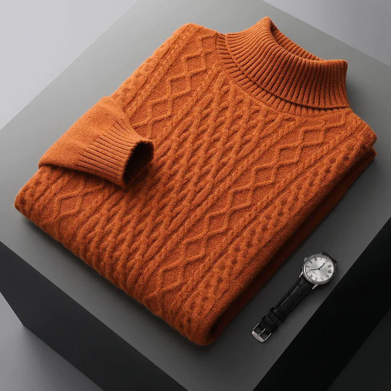 HIGH NECK CASHMERE SWEATER - MOONRAKER