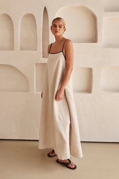 Sheena - Vestido Largo Lino - MOONRAKER