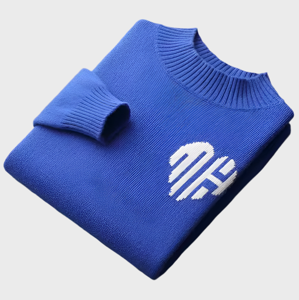 HALF TURTLENECK CASHMERE PULLOVER - MOONRAKER