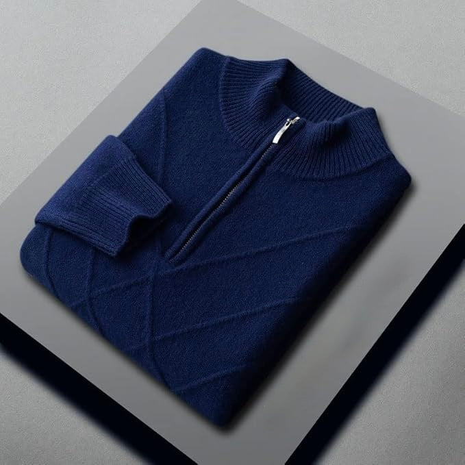 HALF-ZIPPER CSASHMERE SWEATER - MOONRAKER