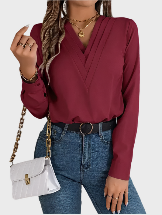 ELEGANT V-NECK LONG SLEEVE - MOONRAKER