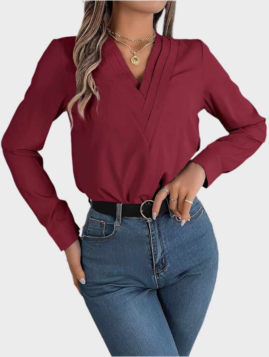ELEGANT V-NECK LONG SLEEVE - MOONRAKER