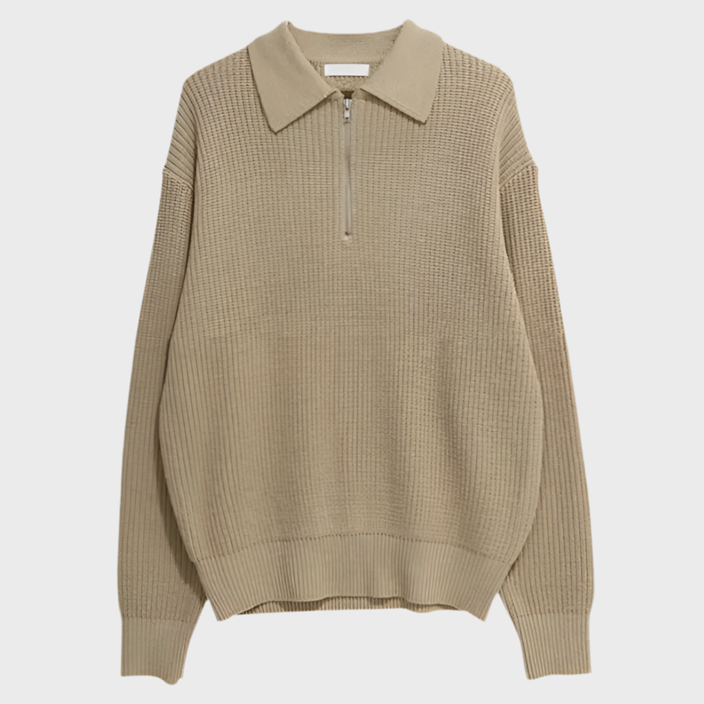 KNIT QUARTER-ZIP SWEATER - MOONRAKER