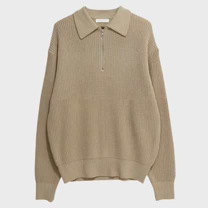 KNIT QUARTER-ZIP SWEATER - MOONRAKER