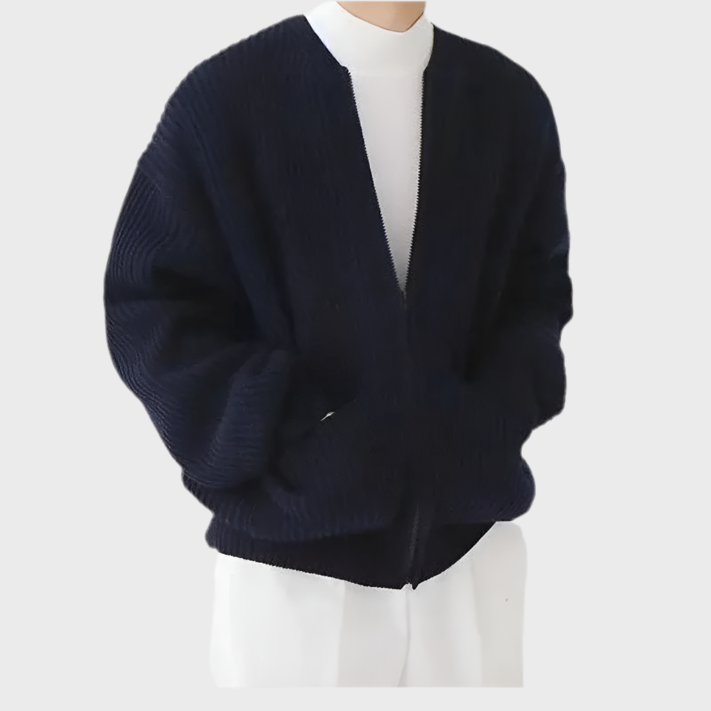 MEN'S SLIM FIT KNITTED CARDIGAN - MOONRAKER