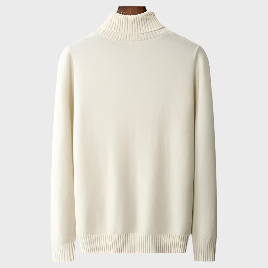HIGH NECK CASHMERE SWEATER - MOONRAKER