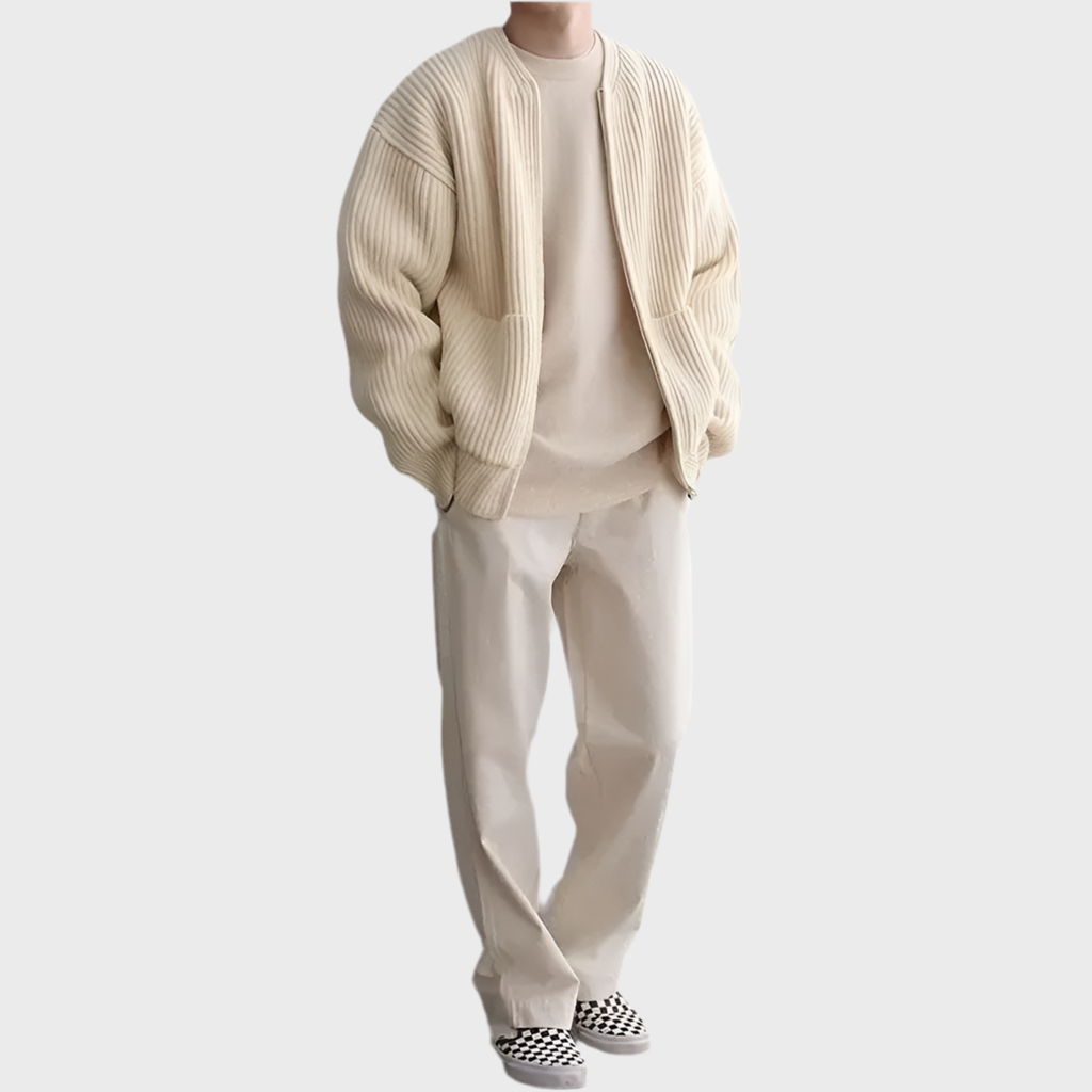 MEN'S SLIM FIT KNITTED CARDIGAN - MOONRAKER