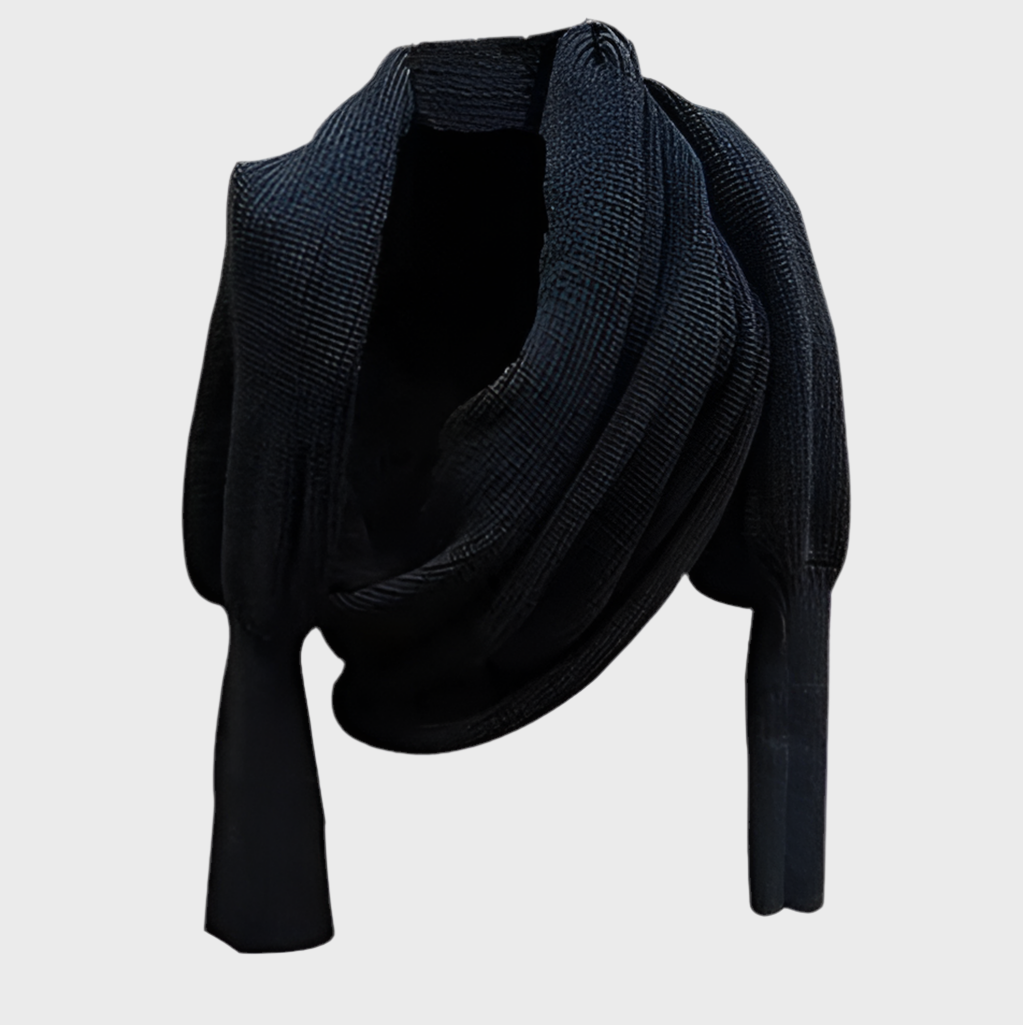 COZY KNIT WOOL SCARF SHAWL WITH SLEEVES - MOONRAKER