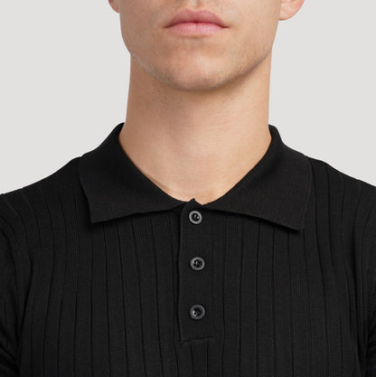 LOOSE KNITE POLO SHIRT - MOONRAKER