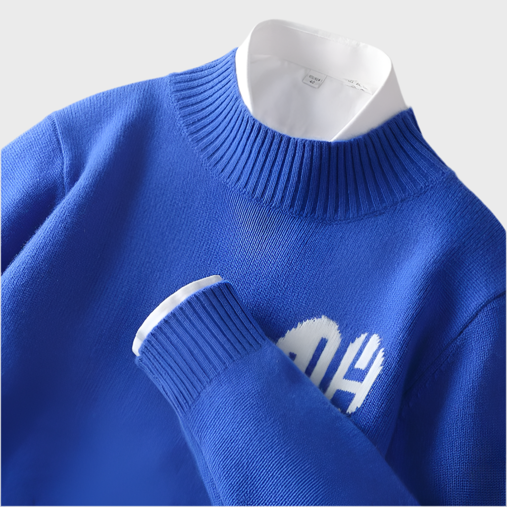 HALF TURTLENECK CASHMERE PULLOVER - MOONRAKER