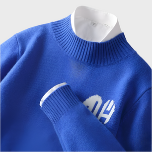 HALF TURTLENECK CASHMERE PULLOVER - MOONRAKER