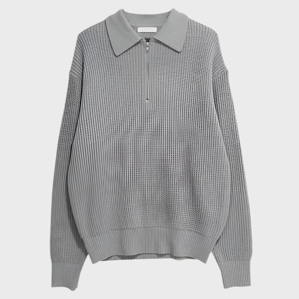 KNIT QUARTER-ZIP SWEATER - MOONRAKER