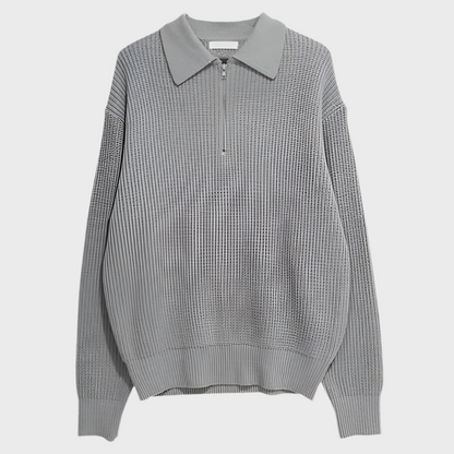 KNIT QUARTER-ZIP SWEATER - MOONRAKER