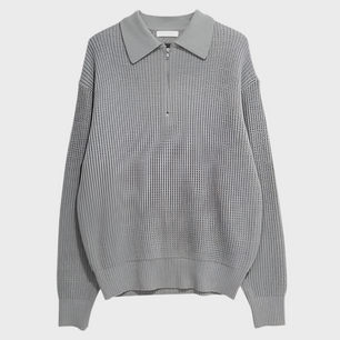 KNIT QUARTER-ZIP SWEATER - MOONRAKER