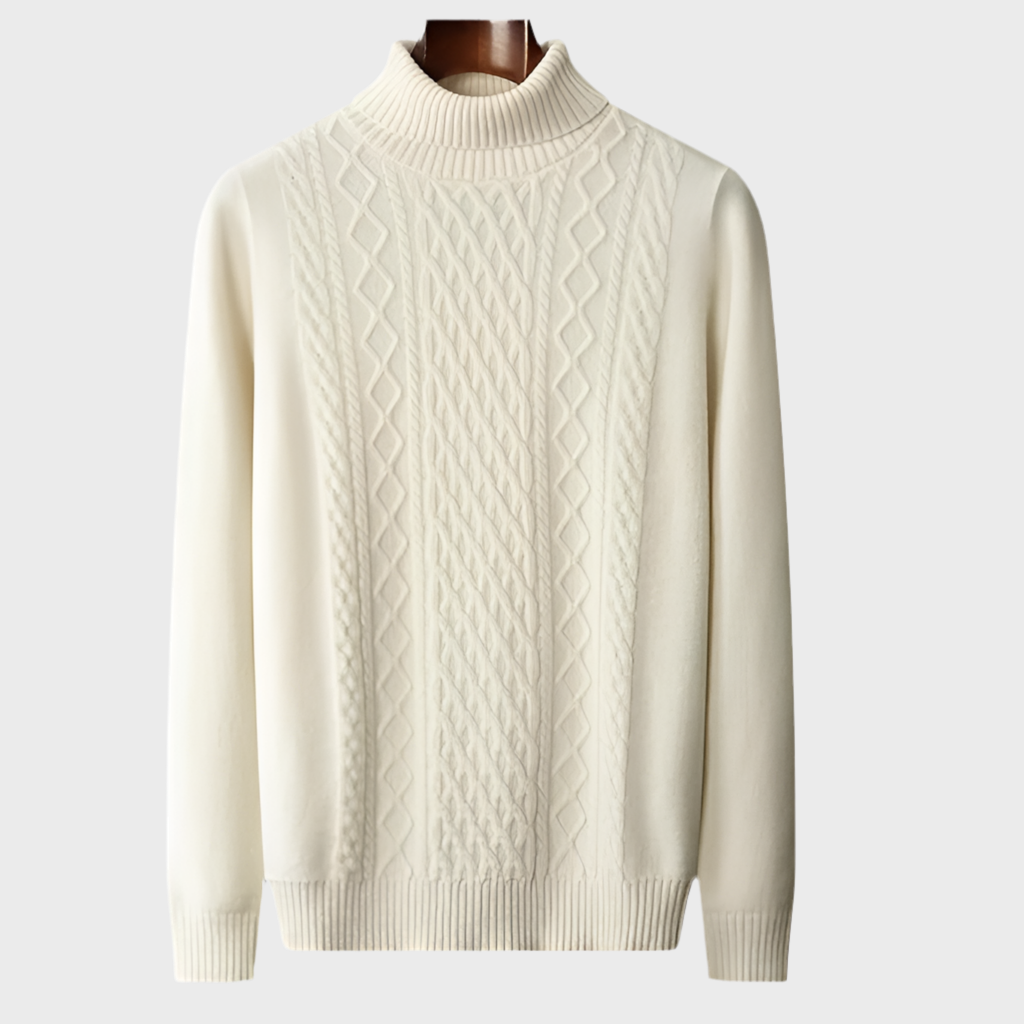 HIGH NECK CASHMERE SWEATER - MOONRAKER