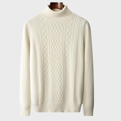 HIGH NECK CASHMERE SWEATER - MOONRAKER
