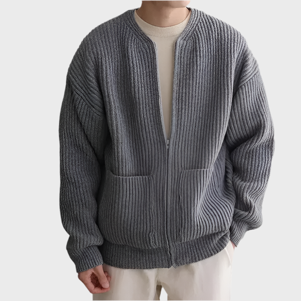 MEN'S SLIM FIT KNITTED CARDIGAN - MOONRAKER