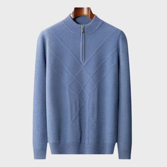 HALF-ZIPPER CSASHMERE SWEATER - MOONRAKER