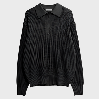 KNIT QUARTER-ZIP SWEATER - MOONRAKER