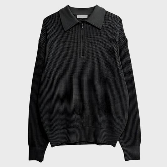 KNIT QUARTER-ZIP SWEATER - MOONRAKER