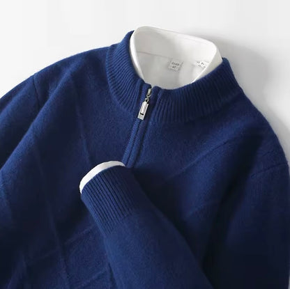 HALF-ZIPPER CSASHMERE SWEATER - MOONRAKER
