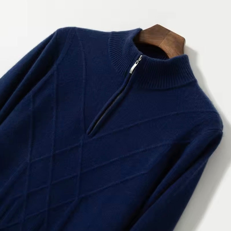 HALF-ZIPPER CSASHMERE SWEATER - MOONRAKER