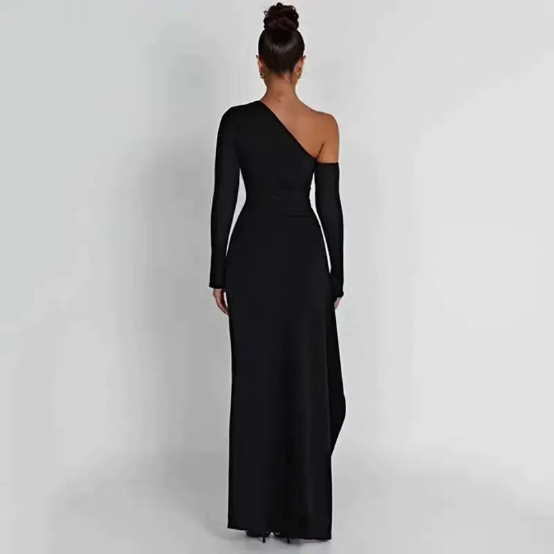 SLANT OFF-SHOULDER DRESS - MOONRAKER