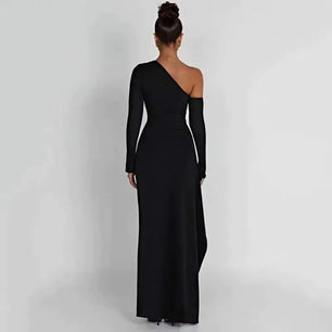 SLANT OFF-SHOULDER DRESS - MOONRAKER