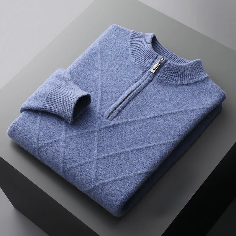 HALF-ZIPPER CSASHMERE SWEATER - MOONRAKER