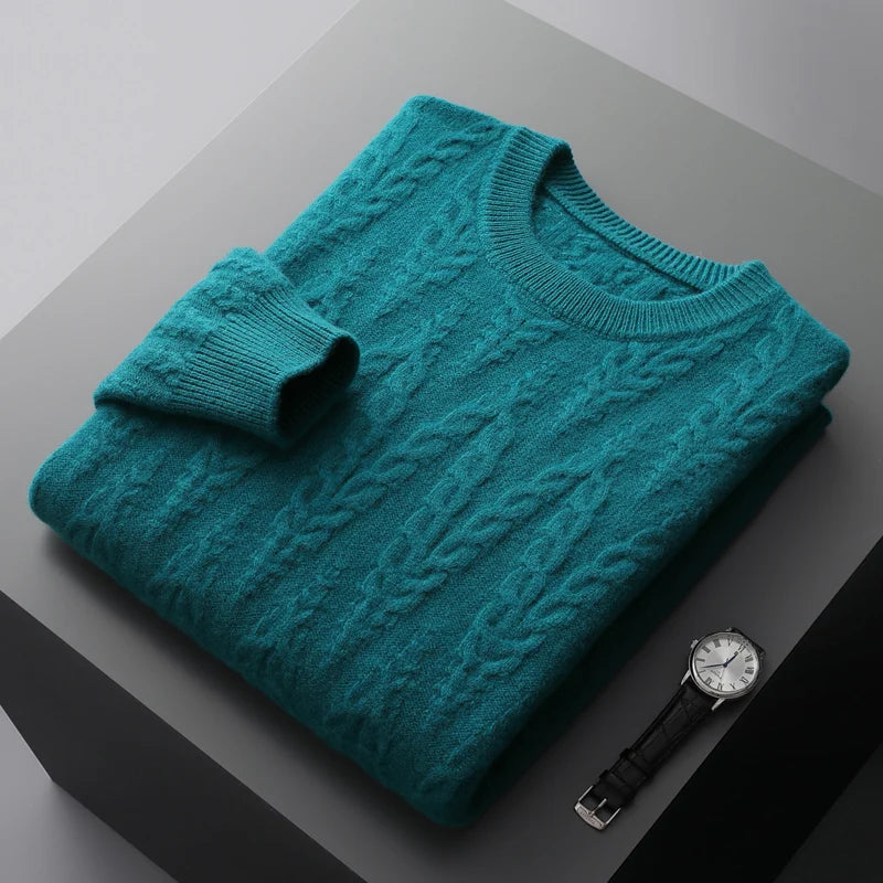 ROUND NECK CASHMERE SWEATER - MOONRAKER