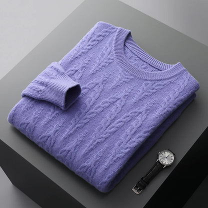 ROUND NECK CASHMERE SWEATER - MOONRAKER