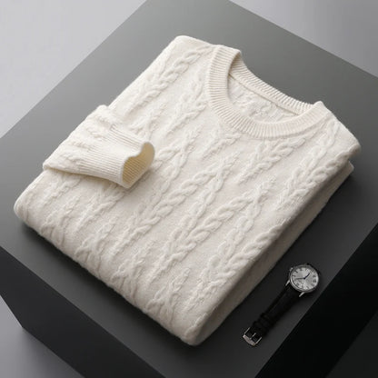 ROUND NECK CASHMERE SWEATER - MOONRAKER