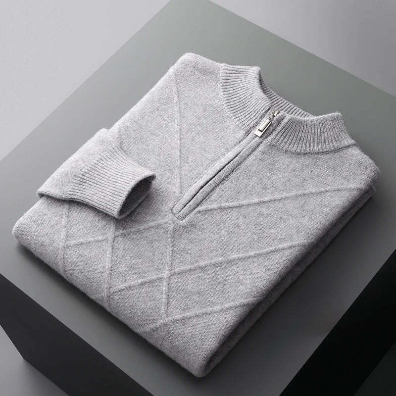 HALF-ZIPPER CSASHMERE SWEATER - MOONRAKER