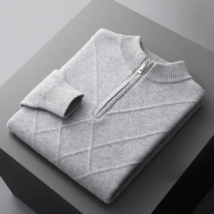 HALF-ZIPPER CSASHMERE SWEATER - MOONRAKER