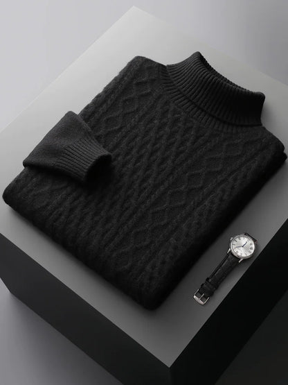 HIGH NECK CASHMERE SWEATER - MOONRAKER